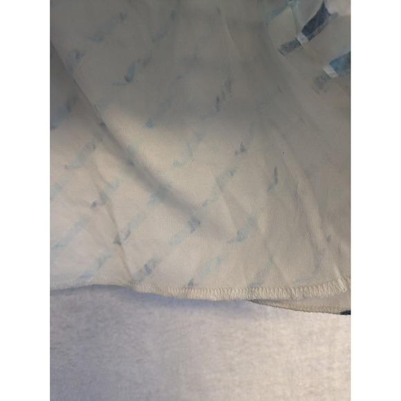 INVESTMENTS Womens Blue Floral Ruffle 3/4 Sleeve Scoop Neck Top Shirt Size L - Picture 6 of 9